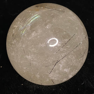 Black Tourmaline Rutile in Quartz Sphere